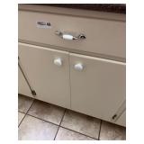 Kitchen Cabinet Assortment with Cookware and Utensils