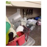Kitchen Cabinet Contents Including Glassware and Storage Containers