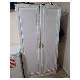 White Double Door Storage Wardrobe Cabinet with Shelves