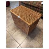 Wicker Storage Hamper with Lid and Cushions