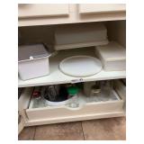 Kitchen Cabinet Storage Containers, Glass Jars, and Organizer Lot