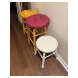 Assorted Wooden Stools - Set of 3