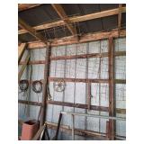 Assorted Barn Tools, Hardware, Lumber, and Wire Cages (Contents of Shed excluding lots 227, 228 & 229)