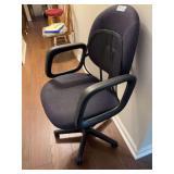 Blue Fabric Task Chair with Casters and Mesh Lumbar Support