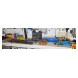 Assorted Shop Tools, Hardware, and Workbench Accessories Lot