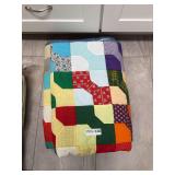 Handmade Patchwork Quilt with Multi-Colored Geometric Patterns