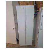 White Double Door Storage Cabinet with Interior Shelving