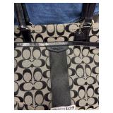 Coach Signature C Canvas and Leather Tote Handbag