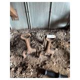 Cast Iron Fireplace Andirons Pair Lot 262