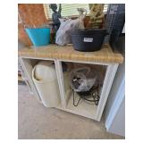 Kitchen Island Cabinet with Wood-Grain Laminate Top