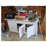 Lot of Cabinet Contents Including Hardware, Supplies, and Assorted Goods