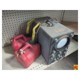 Heathkit Oscilloscope & (2) Small Fuel Cans