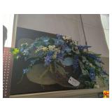 Canvas Wall Art & Floral Door Wreath