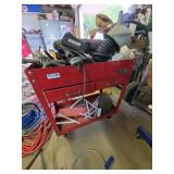 Matco Red Rolling Tool Cart with Assorted Hand Tools and Hardware