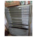 Automotive Trim and Parts Assortment in Metal Cabinet