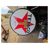 Large Texaco Gas and Oil Round Porcelain Sign