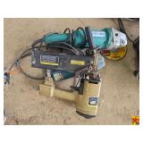 Assorted Power and Pneumatic Tools Including Duo-Fast Nailer and Grinders
