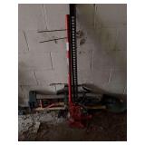 Red Farm Jack with Shovel and Ax