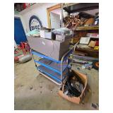 Rolling Utility Cart with Metal Parts Bins, Fasteners, and Miscellaneous Shop Supplies