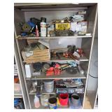 Metal Storage Cabinet with Automotive Tools and Workshop Supplies