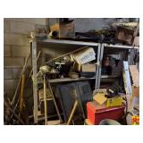 Assorted Shop Tools, Hardware, and Garage Storage Lot