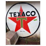 Large Texaco Gasoline Porcelain Service Station Sign