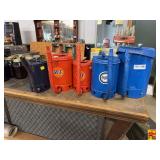 Collection of Five Petroliana Service Station Oil Dispensers and Measures