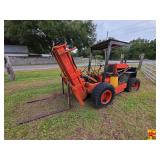 Orange Industrial Forklift with Overhead Guard
