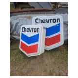 Chevron Gas Station Double-Sided Illuminated Sign Panel