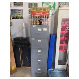 Metal File Cabinet with Soda Memorabilia Display