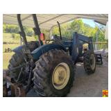 New Holland Tractor With Loader, TN65, Loader Spear, Ladder & Loader Bucket