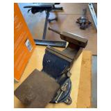 Blue Metal Bench Vise with Swivel Base