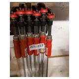 Bessey Long Bar Clamps with Red Handles, Lot of 6
