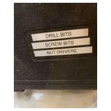 Drill Bits, Screw Bits, and Nut Drivers Assortment Set in Plastic Case