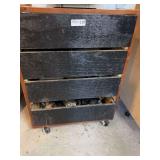 Rolling Drawer Cabinet with Saw Blades, Electrical Supplies, and Plumbing Fittings