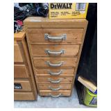 Wooden Multi-Drawer Workshop Storage Cabinet with Assorted Hardware and Tools