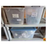 Assorted PVC and Rubber Plumbing Fittings in Storage Bins