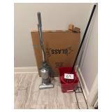Shark Bagless Stick Vacuum, Vileda Quick Wring Bucket, and Floor Cleaning Tools