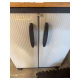 Storage Cabinet with Wooden Work Surface