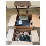 Folding Tray Table & Boxes Of Miscellaneous