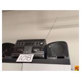 GE Dual Cassette Boombox with AM/FM Radio and Graphic Equalizer