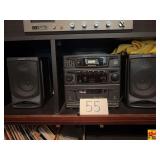 Magnavox AZ9340 Portable Mini System with Dual Cassette and CD Player