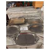 (5) Silver Plated Serving Trays