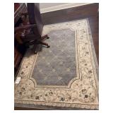 Blue and Cream Area Rug