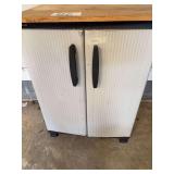 Storage Cabinet with Wooden Work Surface