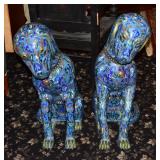 Pair of Chinese Cloisonne Standing Dogs