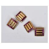 Tiffany & Co 14k Gold Ruby Cuff Links