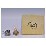 Two Erte 14k Gold Diamond Rings