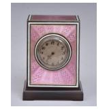 Swiss Enameled Travel Clock