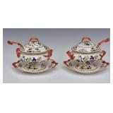 Pair Staffordshire Transferware Serving Dishes